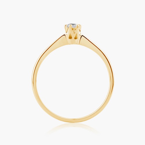 Pierścionek zaręczynowy Triumph of Love: złoty, biały szafir